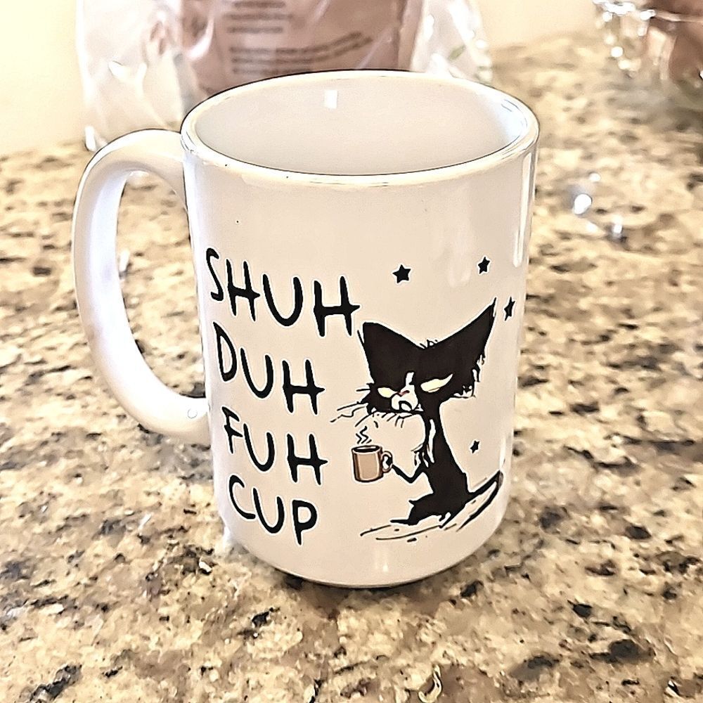 Coffee mug, 15 oz, Cat, Shuh duh fuh cup